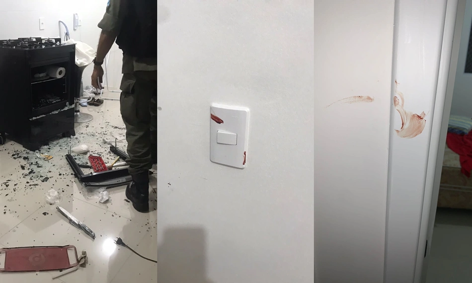 Marcas de sangue no apartamento