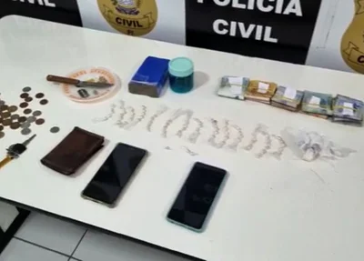 Material apreendido pela DEPRE no bairro Porenquanto
