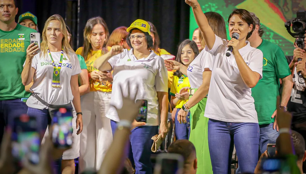 Michelle Bolsonaro em evento "Mulheres com Bolsonaro"
