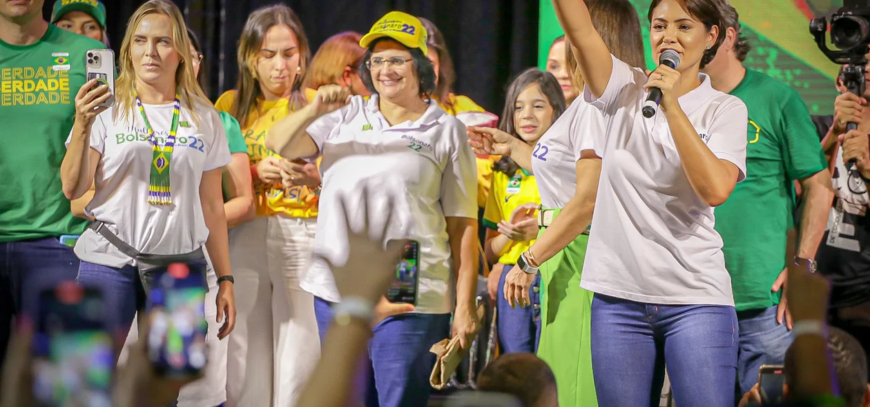 Michelle Bolsonaro em evento "Mulheres com Bolsonaro"