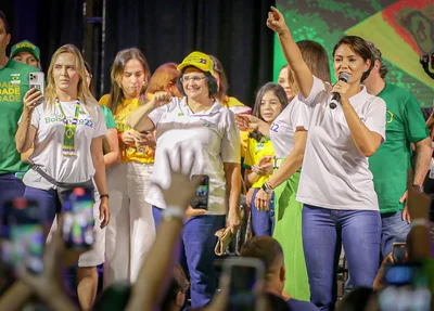 Michelle Bolsonaro em evento "Mulheres com Bolsonaro"
