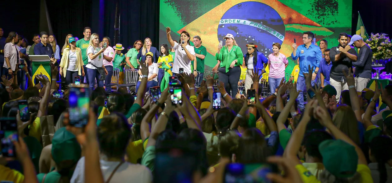 Michelle Bolsonaro falou durante evento "Mulheres com Bolsonaro"