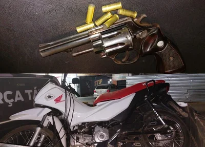 Motocicleta e arma apreendidas em Luís Correia