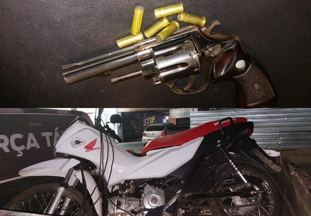 Motocicleta e arma apreendidas em Luís Correia