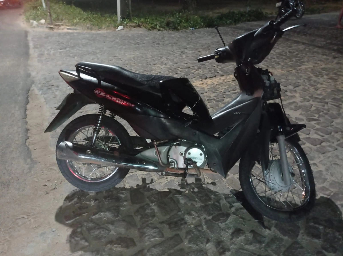 Motocicleta envolvida no acidente