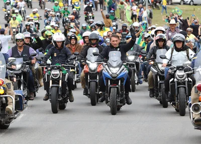Movimentação durante Motociata em apoio ao presidente Jair Bolsonaro