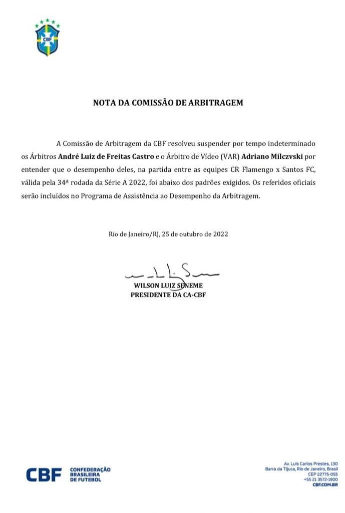 Nota da CBF
