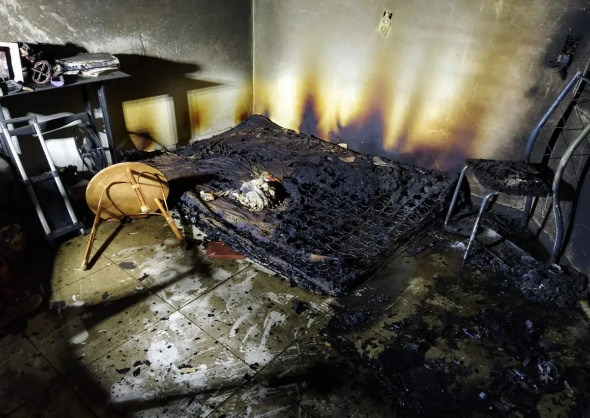 Quarto onde houve o incêndio