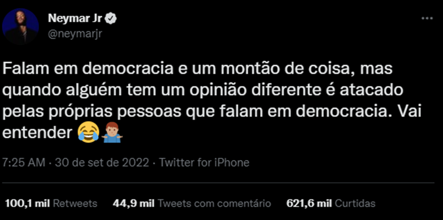 Tweet de Neymar