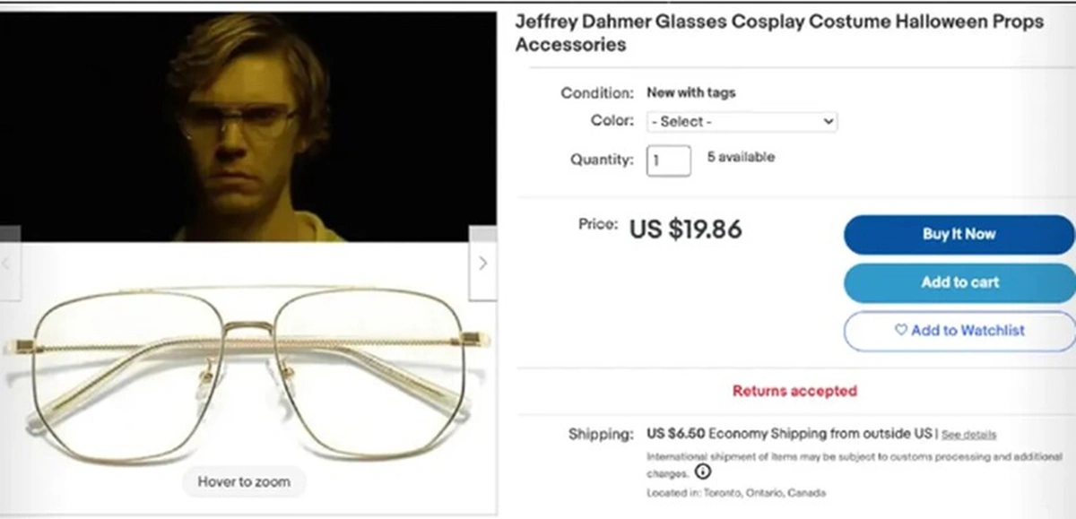 Venda de acessórios do assassino no ebay