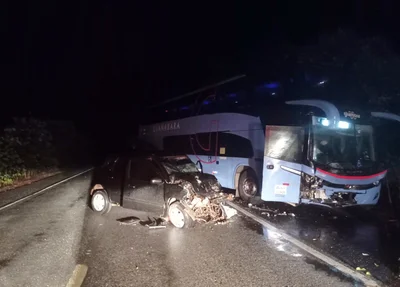 Acidente envolvendo ônibus da Guanabara