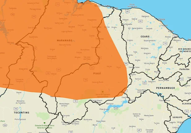 Alerta para chuvas intensas no Piauí