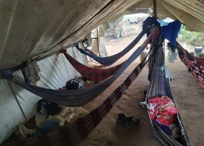 Alojamento onde os trabalhadores dormiam