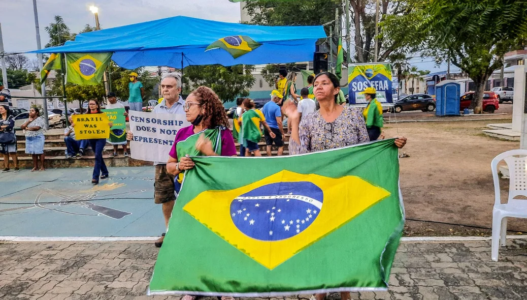 Apoiadoras de Bolsonaro em protesto