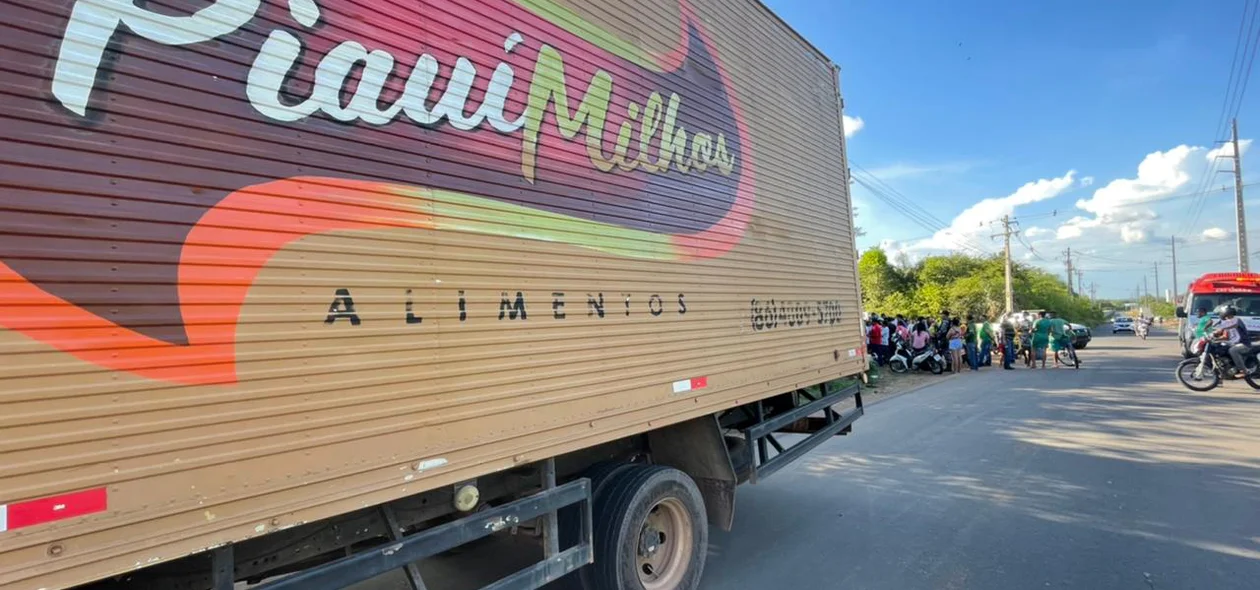 Caminhão envolvido no acidente