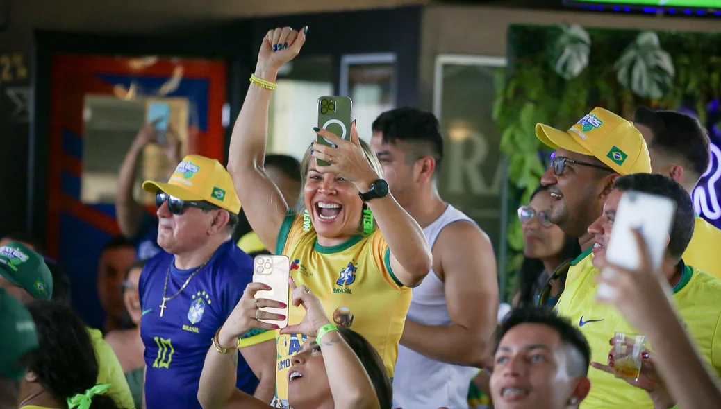 Comemoração do primeiro gol