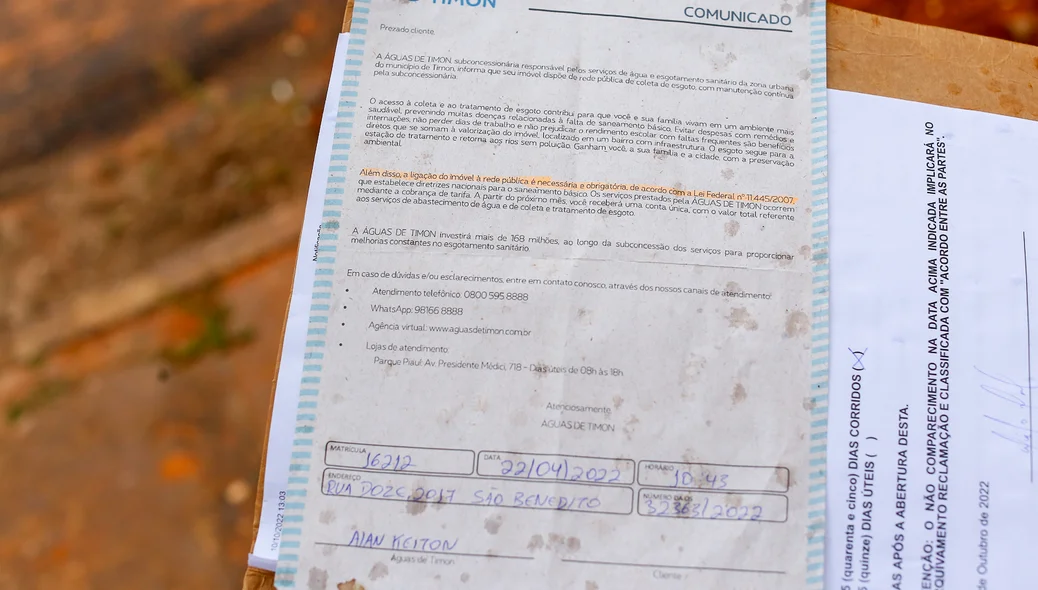 Documento da Águas de Teresina