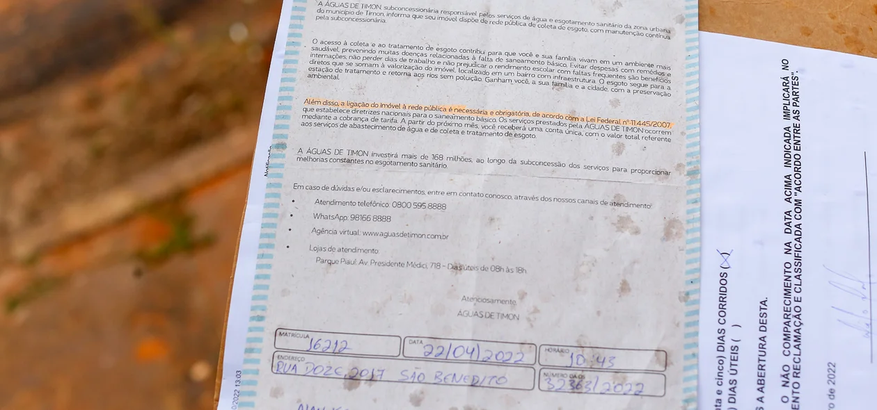 Documento da Águas de Teresina