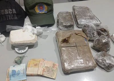 Entorpecentes apreendidos nesse sábado no Monte Horebe