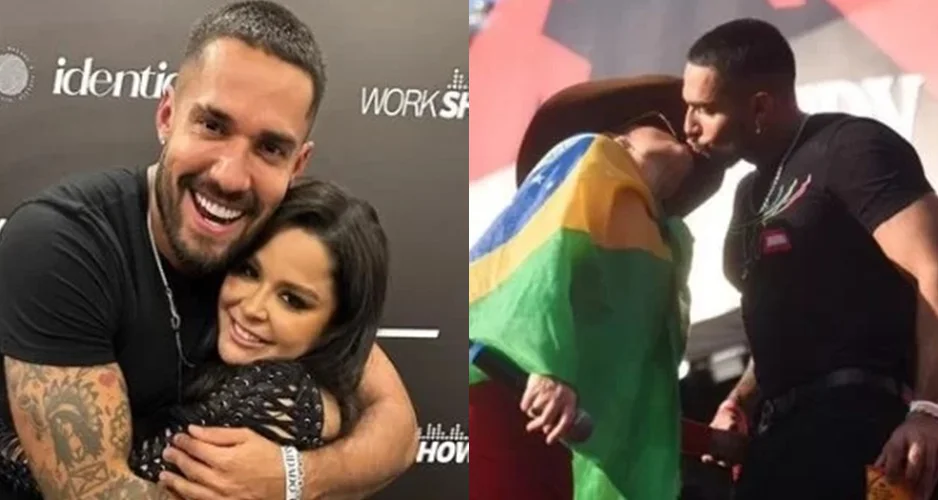 Ex-namorados, Maraisa e Bil Araújo se beijam durante show em Caldas Novas