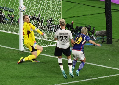 Gol da virada do Japão, marcado pelo atacante Asano