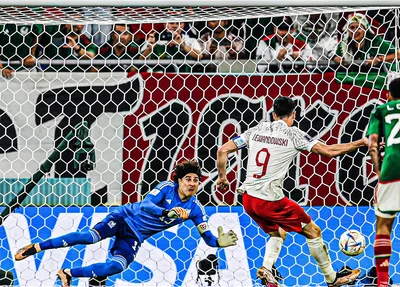 Guilhermo Ochoa defendeu o pênalti cobrado por Robert Lewandowski