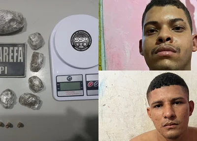 Homens presos e itens apreendidos na Vila da Paz