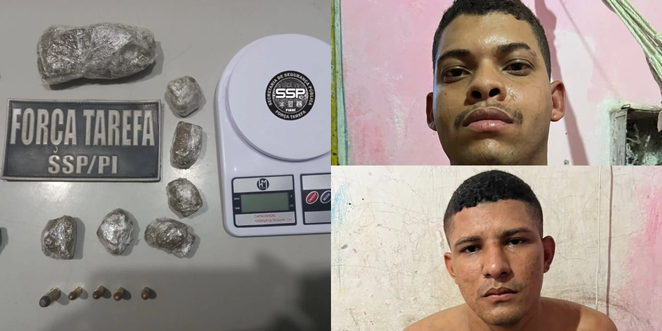 Homens presos e itens apreendidos na Vila da Paz