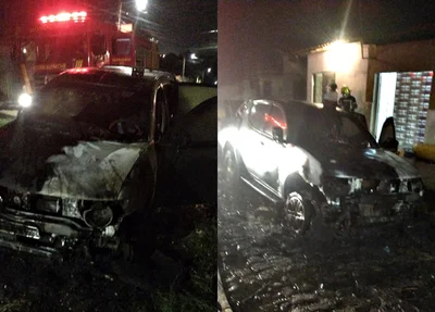 L200 Triton fica destruída após pegar fogo na zona sul de Teresina