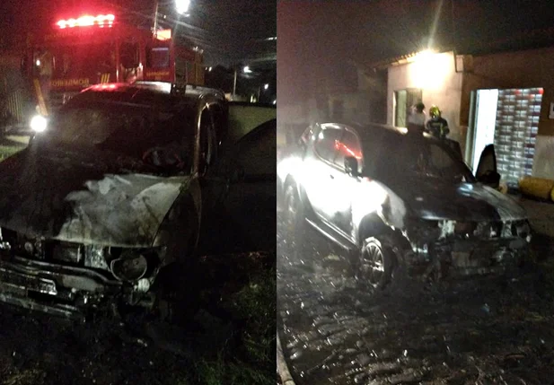L200 Triton fica destruída após pegar fogo na zona sul de Teresina