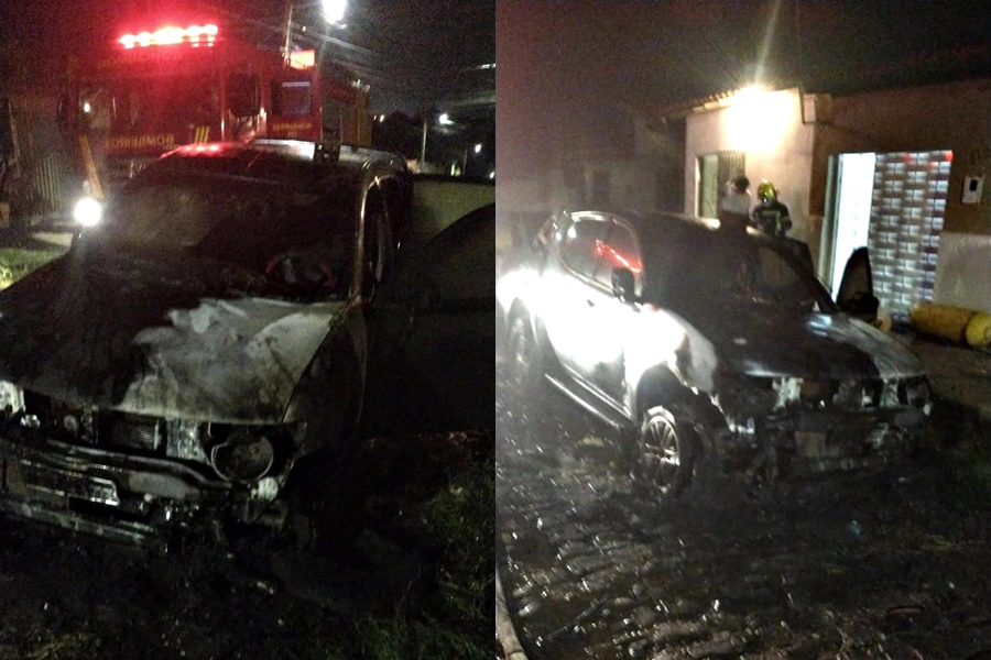 L200 Triton fica destruída após pegar fogo na zona sul de Teresina
