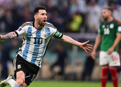 Lionel Messi marcou contra o México