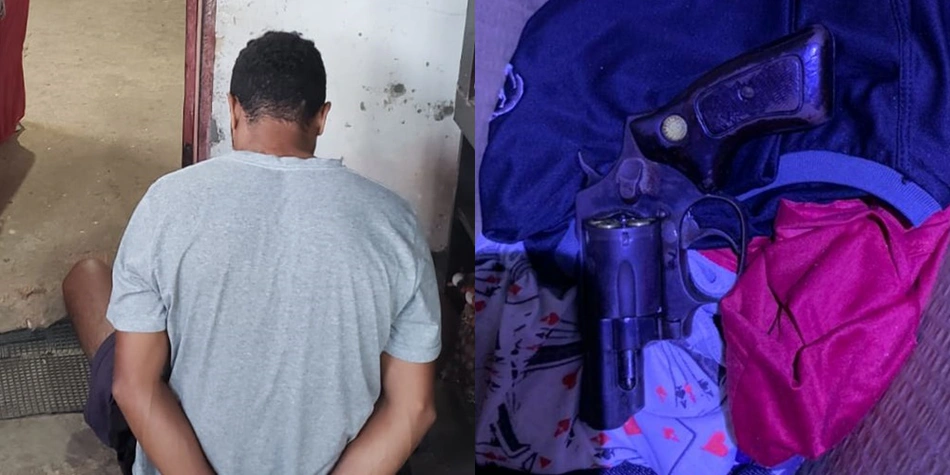 Membro de facção preso e revólver apreendido em Luís Correia