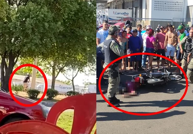Momento da troca de tiros entre PM e bandido no Tancredo Neves