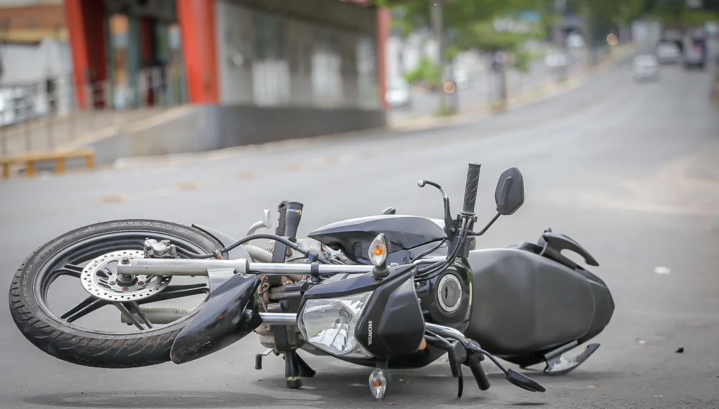 Motocicleta envolvida no acidente