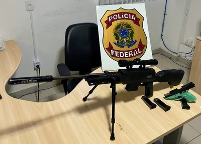 Armamentos apreendidos pela Polícia Federal em Pernambuco