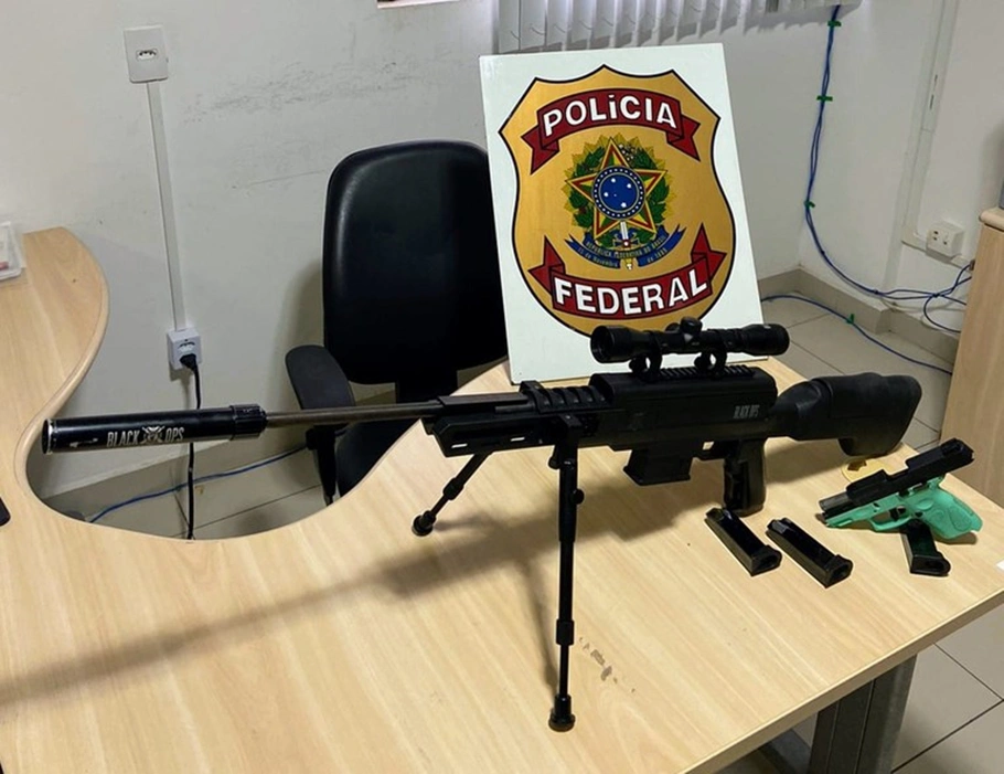 Armamentos apreendidos pela Polícia Federal em Pernambuco