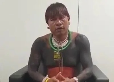 Cacique Serere Xavante em vídeo gravado na sede da Polícia Federal (PF)