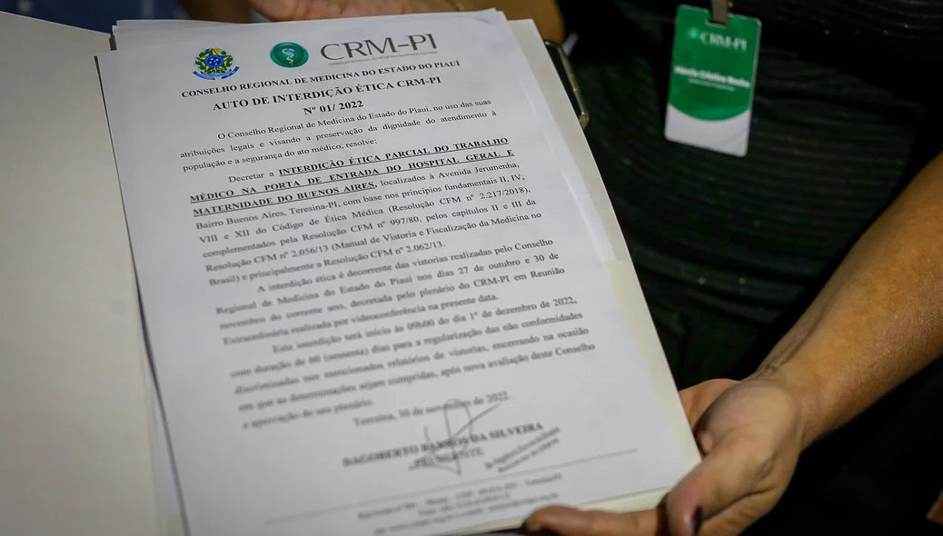 CRM-PI interdita Hospital Geral do Buenos Aires após verificar irregularidades
