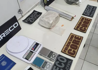 Material apreendido pelo GRECO na residência de I.R.J.P.