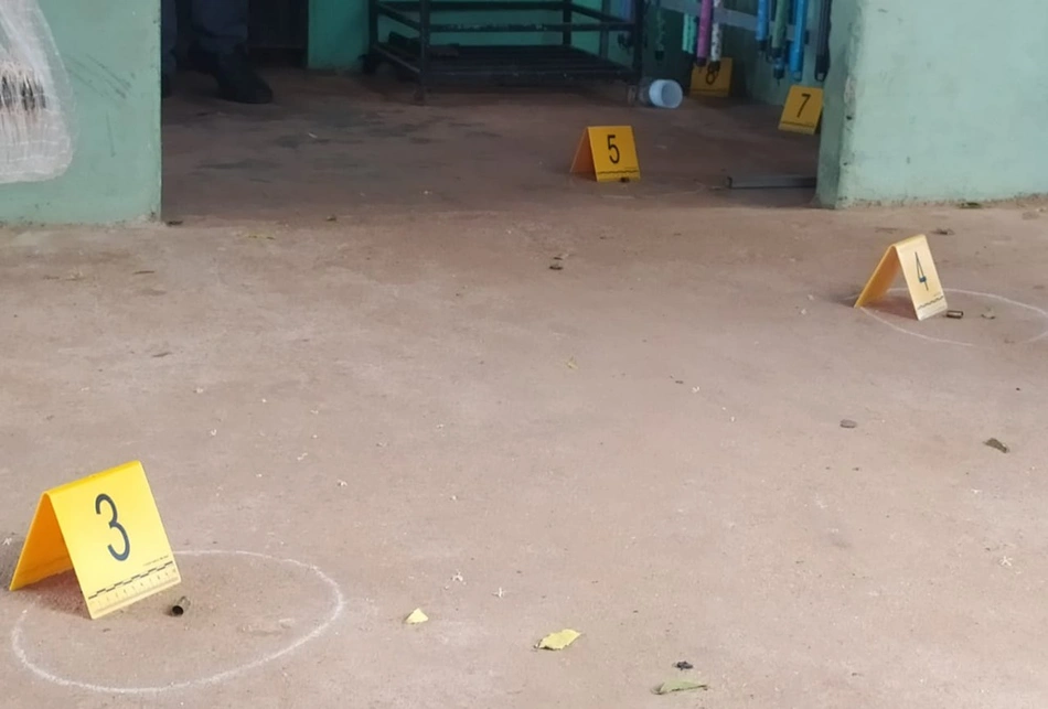 Munições encontradas no local do crime