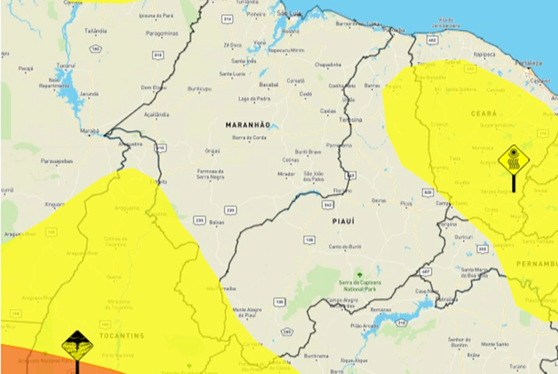 Previsão do tempo para hoje (10) nos municipios do estado piaueinse