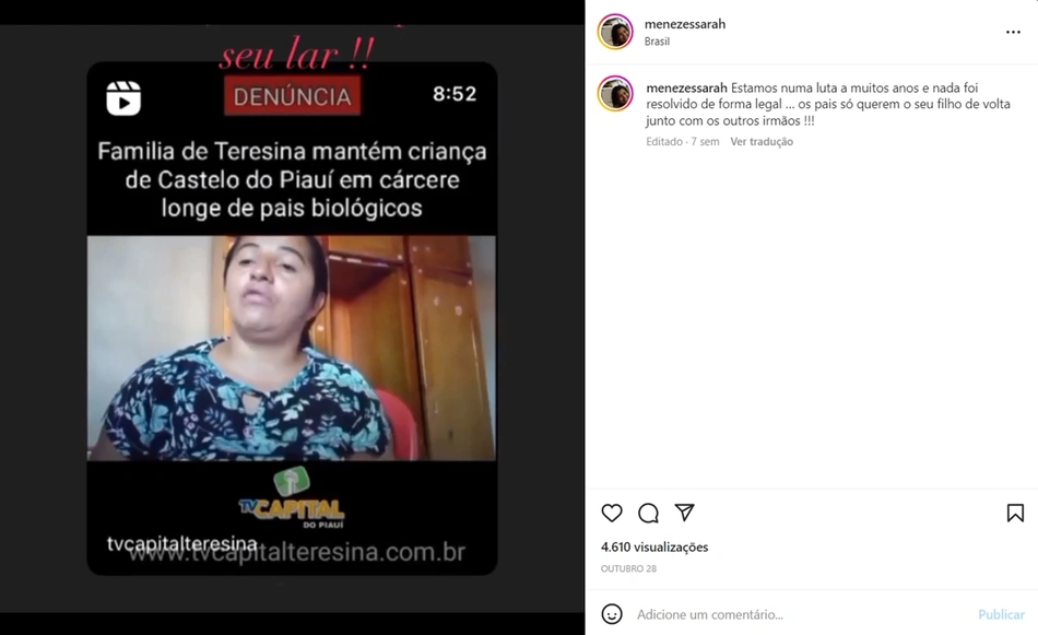 Publicação de Sarah Menezes