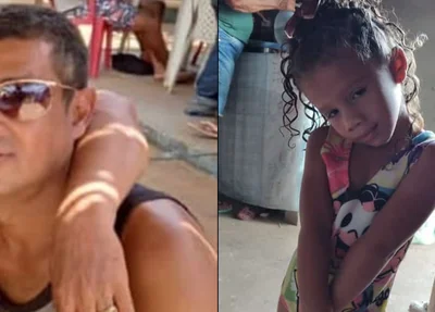 Romildo Pereira de Sousa e a filha de 4 anos