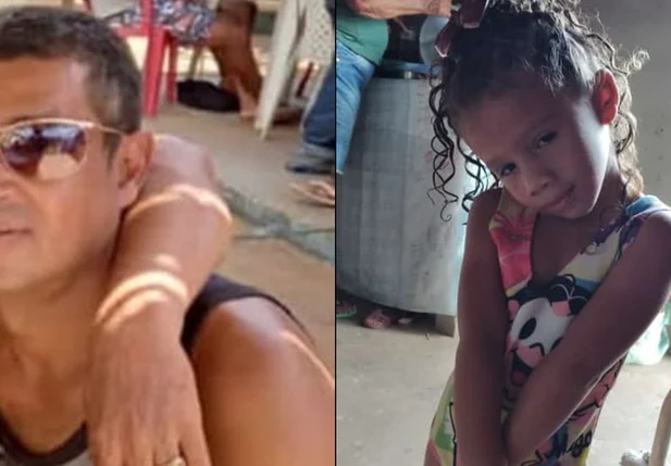 Romildo Pereira de Sousa e a filha de 4 anos