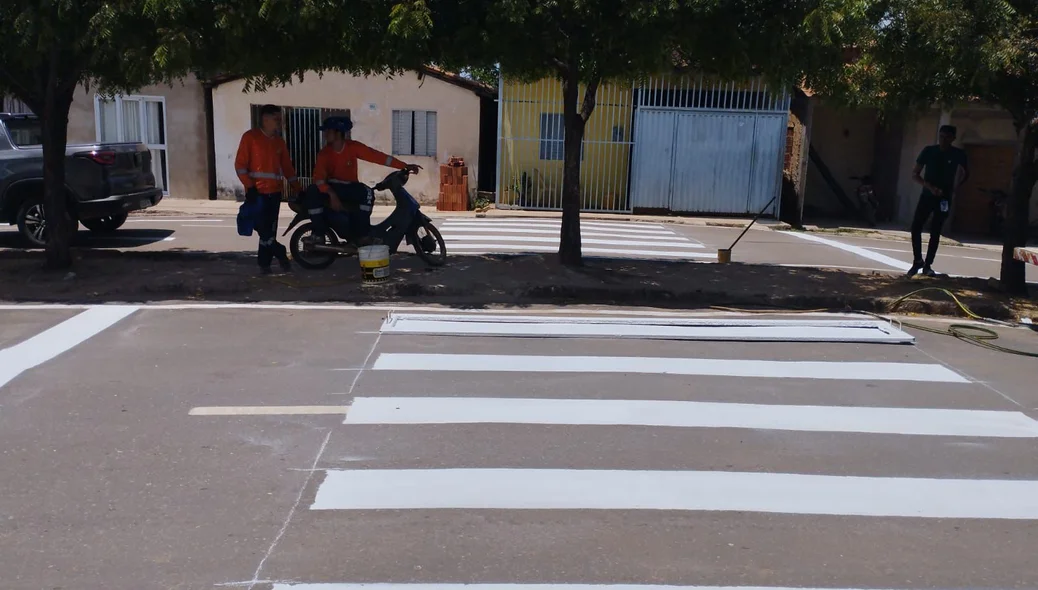 Ruas sendo sinalizadas em Curimatá