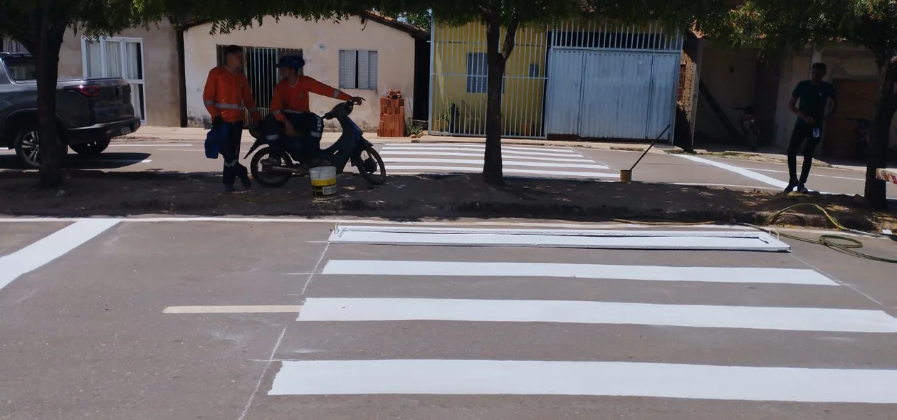 Ruas sendo sinalizadas em Curimatá