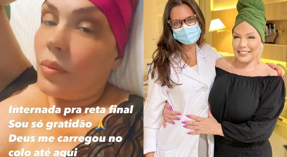 Simony nos stories do Instagram anunciando reta final do tratamento e sua médica