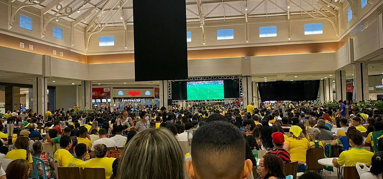 Torcida assistindo partida contra a Coreia do Sul