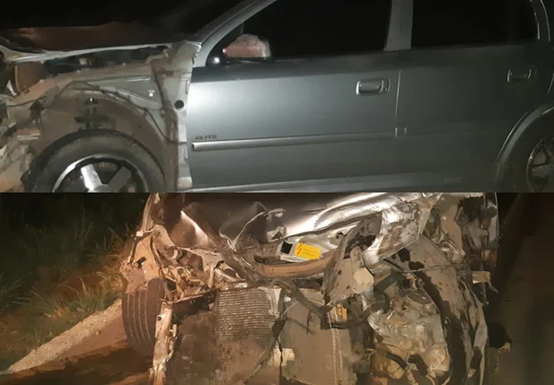 Veículo totalmente destruído em Campo Maior